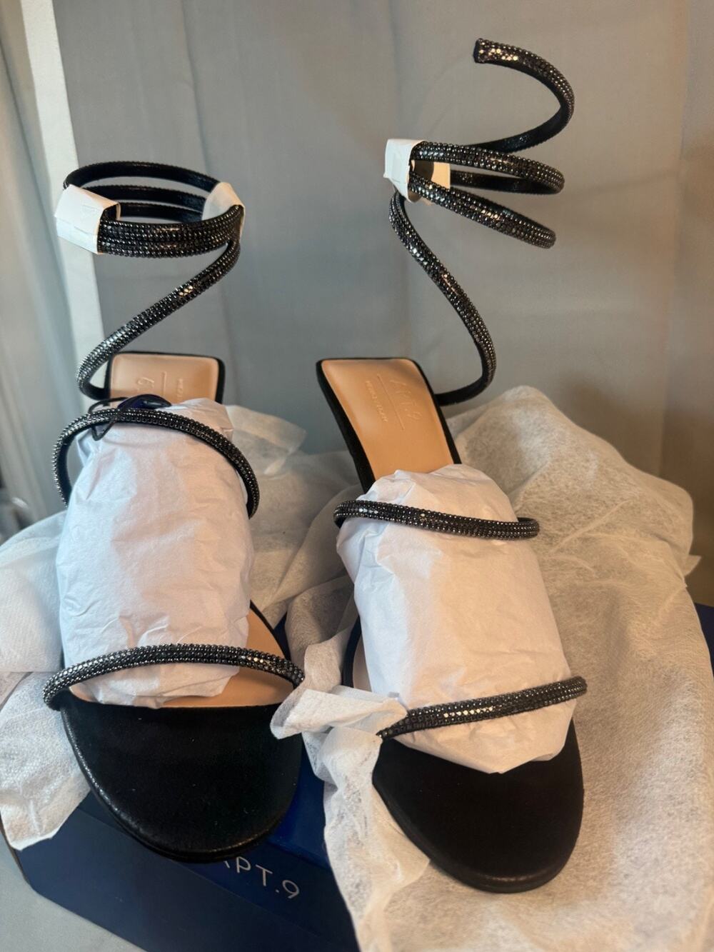 Apt 9 Imonni Black scrappy heels Women size 10 NIB Memory Foam